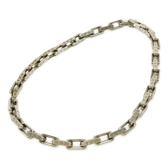 LOUIS VUITTON Silver Monogram Necklace - Picture 1 of 6